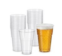 Ayn Al Madina Clear 12oz Pack of 100 - Beer Glasses - Disposable Recyclable & Reusable - Drinking Cups for Parties & All Types of Events - Sturdy & Waterproof.