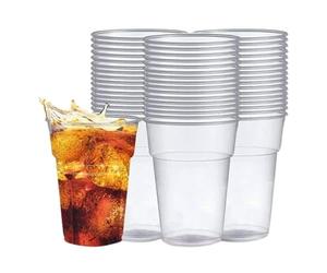 Ayn Al Madina Clear 16oz Pack of 100 - Beer Glasses - Disposable Recyclable & Reusable - Drinking Cups for Parties & All Types of Events - Sturdy & Waterproof.