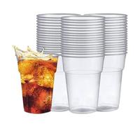 Ayn Al Madina Clear 16oz Pack of 500 - Beer Glasses - Disposable Recyclable & Reusable - Drinking Cups for Parties & All Types of Events - Sturdy & Waterproof.