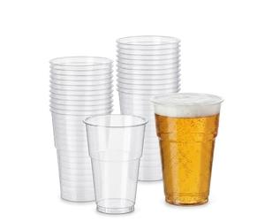 Ayn Al Madina Clear 16oz Pack of 500 - Beer Glasses - Disposable Recyclable & Reusable - Drinking Cups for Parties & All Types of Events - Sturdy & Waterproof.