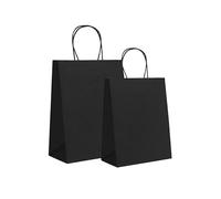 Ayn Al Madina SOS Black Paper Bags with Handles -50 Large Brown Paper Bags 12x12x8”-Perfect for Lunch, Takeaway, Grocery and Party use