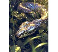 Aynaeinn DIY Diamond Art Painting Kit, Snake Crystal Art, 40x50cm, Adults & Kids, Modern Style, Non-Foldable