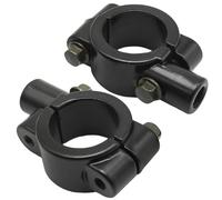 Aynaxcol 1" 25mm Mirror Thread Motorcycle Handle Bar 10mm Mirror Thread Mount Holder Clamp Adaptor Black