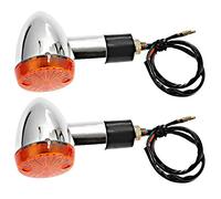 Aynaxcol Motorcycle Turn Signal Indicator Amber Lights Amber Chrome Bullet Front Rear Compatible With Honda Fury Interstate Nighthawk Rebel Sabre Shadow(2 Packs)