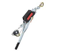AYNEFY 2T Rope Puller with 2 Hooks Steel Cable, Dual Gear Power Ratchet Automotive Hoist Cable Puller Construction Site Winch Power Solid A3 Steel, Ergonomic and Comfortable