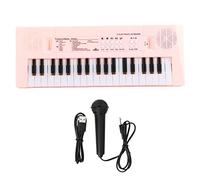 AYNEFY 37 Keys Electric Piano Keyboard, Musical Instrument for Beginners, Kids, with Microphone, Recording Function, Portable, USB/AA Battery Powered, for Music Education (Pink)