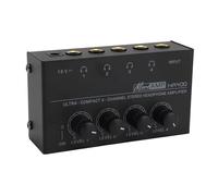 AYNEFY 4 Channel Headphone Amplifier Professional Low Noise Mini High Power Stereo Headphone Amp with Independent Volume Control for Studio Stage Use (UK Plug)