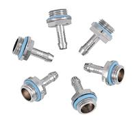 AYNEFY 6 PCS PC Water Cooling Fittings, Stainless Steel Barb Connector with Silicone Ring, for Water Blocks Radiators Pumps Reservoir (7.2mm)
