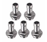 AYNEFY 6 PCS PC Water Cooling Fittings, Stainless Steel Barb Connector with Silicone Ring, for Water Blocks Radiators Pumps Reservoir (9mm)