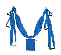 AYNEFY Aerial Yoga Swing Set Yoga Hammock Trapeze Sling for Indoor Outdoor Fitness with Polyester Cotton Material Adjustable Length (Deep Blue)