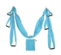 AYNEFY Aerial Yoga Swing Set Yoga Hammock Trapeze Sling for Indoor Outdoor Fitness with Polyester Cotton Material Adjustable Length (Lake Blue (WOOF: Approx. 101.6cm / 40in))