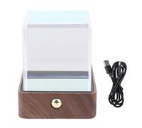 AYNEFY Bitcoin Stock Ticker Display, 4.3 Inch LCD Screen with Real Time Weather and Cryptos Price, WiFi Connected with DIY Image Storage, for Home Office Desk and Bedside Table (Walnut)