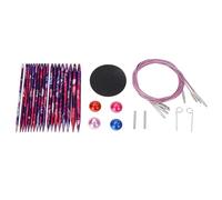AYNEFY Circular Knitting Needle Set Interchangeable Detachable Circular Knitting Needles Kit Detachable Aluminum Knitting Needles Kit 9 Pairs 3.0mm-6.0mm with Exquisite Patterns for