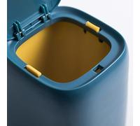 AYNEFY Desktop Trash Can, Mini Garbage Can with Cover for Office Use, Easy Press Lid, Convenient and Sealed, Perfect for Home or Office Settings (Dark Blue)
