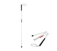 AYNEFY Folding Walking Stick for Blind People, Reflective Cane, Aluminium Alloy, White