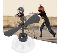 AYNEFY Helmet Propeller Decorative, Suction Cup Spinner for Bike Helmets with Real Spinning Action and Vibrant Colors for Bikers (Black)