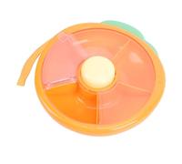 AYNEFY Kids Snack Container Spinner, 5 Compartment Interactive Button Snack Box, Leakproof Lid with Detachable Design for, ABS Material for Toddlers Travel Home Use (Orange)