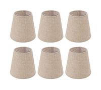 AYNEFY Linen Fabric Clip-On Lamp Shades, Small Size, 6-Piece Set for Candle Bulbs