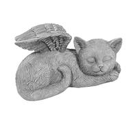 AYNEFY Pet Memorial Angel Statue Garden Sculpture Sleeping Angelic Tribute Monument Weatherproof Hand-Carved Synthetic for Pet Loss Remembrance with Elegant Lines (Angel Cat)