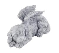 AYNEFY Pet Memorial Angel Statue Garden Sculpture Sleeping Angelic Tribute Monument Weatherproof Hand-Carved Synthetic for Pet Loss Remembrance with Elegant Lines (Angel Dog)