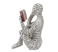 AYNEFY Resin Desktop Decoration Pulp Molded Bookshelf Decoration Reading Woman Shape Cute Figurine Various Shapes of Beautiful Decorations Home Decorations (A)