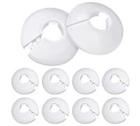 AYNKH 10 Pcs Radiator Pipe Cover, Plastic White Collars Tidy Decoration for 16 mm Diameter Pipe