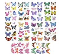 AYNKH 10 Sheets Butterfly Tattoos Stickers, Colorful Waterproof Long Lasting Sexy Body Temporary Tattoos for Girls Women Arms Shoulders Birthday Party Carnival