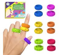 AYNKH 12 Pack Fidget Ring Sensory Finger Toys, Textured Stress Finger Toys for Autism Calming, ADHD Classroom, Fun Gadgets for Adults