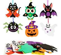 AYNKH 12 Pack Halloween Craft Kit for Kids, Door Decorations DIY Creative Foam, Arts and Crafts DIY for Boys Girls, Halloween Party Supplies and Decoration