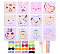 AYNKH 12PCS Lacing Toys for Toddlers and Children 2-4 5-7 Years,Sewing Sets Kids Sewing Sets,Early Childhood Education Sensory Toys 2-4 5-8 Years,Fine Motor Threading,Birthday Gifts for Boys Girls