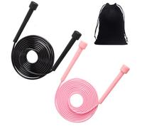AYNKH 2 Pack Adjustable Skipping Rope with Storage Bag, Thin Lightweight Speed Jumping Ropes with Non Slip Handle for Home Exercise Body Fitness Fat Burning Training Game Boys Girls