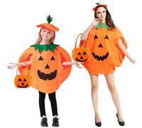AYNKH 2-piece Halloween Party Pumpkin-themed Costume, Trick-or-Treat Pumpkin Costume, Suitable for Halloween, Parties, and Role-playing,L