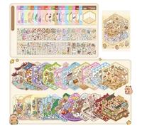 AYNKH 20 Pcs 3D House Sticker Book Kit with Tweezers - Reusable DIY Creative Scene Stickers for Kids & Adults, Non-Toxic Stress Relief Sticker Book