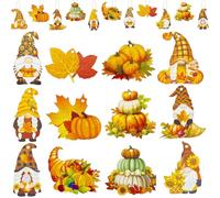 AYNKH 24 pcs Autumn Hanging Decorations, Decorative Pendants, Wooden Autumn Window Decoration, Window Hanging Ornament,Fall Decorations for Home