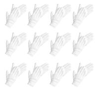 AYNKH 24PCS White Cotton Gloves for Dry Hand, Soft Large Size Stitched Gloves for Moisturizing Cosmetic Spa Coin Jewelry Silver Inspection Work