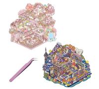 AYNKH 2PCS 3D Large Sticker Scene, Sticker Therapy,Funny Cartoon,Dream Castle Stickers, Kappi Magic House Stickers,Creative Handmade, Stress Relief, Home Decoration,Scene Accessories