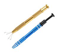AYNKH 2Pcs 4 Prong Grabber Tool, Stainless Steel Pick Up Tool for Small Parts Jewelry Metal Tiny Electronic Components Precision IC Chips