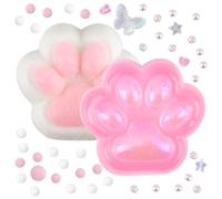 AYNKH 2PCS New Cat Pink Squeeze Foot Toys,FuFu Squishy,Cat Paw Squishily Toys,Fun Ball Toy with 10 Fun Balls,Stress Reducing Focus Increasing,Taba Squeeze Kit,Taba Squishy Paw,Kids,Teens,Adults