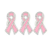 AYNKH 3 Pcs Breast Cancer Awareness Pins Women's Brooches & Pins Pink Ribbon Pins Tickled Pink Cancer Accessories