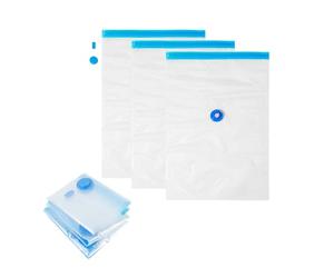 AYNKH 3 Pcs Vacuum Storage Bags for Clothes,40x60cm Travel Essentials Sealer Compression Bags Save 80% Space Reusable Vacuum Storage Bags for Travel Bedding Cushion and Duvets