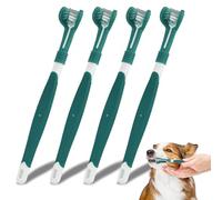AYNKH 3 Sided Dog Toothbrush Triple Headed Plaque Remover Tartar Removal, 4PCS Dog Teeth Cleaning Products Multi-Angle Teeth Care Brushes for Small to Large Dogs Cats