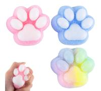 AYNKH 3Pcs Cat Taba Squishy, Cute Cat Paw Fidget Toy, Stress Relief Silicone Squeeze Toys, Taba Squishy Paw, Fufu Squishy for Girls Boys Adults Birthday Party Gifts