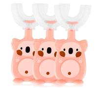 AYNKH 3PCS Kids U-Shaped Toothbrush, 360° Whole Mouth Manual Oral Cleaning, Food Grade Soft Silicone Brush Head for 2-6 Years Children Toddler Baby Training Teeth Brush