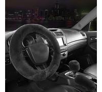 AYNKH 3Pcs Winter Warm Plush Steering Wheel Cover, 38 cm Fluffy Wheel Cover, Handbrake Cover, Gear Shift Cover, Car Decoration for Man Women Car Lovers, Black