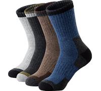 AYNKH 4 Pairs Mixed color Thick Wool Warm for Men, Thermal Socks for Outdoor Hiking Trainer Running, Christmas Winter Gift