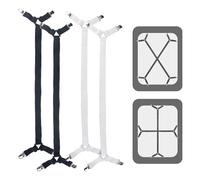 AYNKH 4 Pcs Bed Sheet Clips for Bedding 70-280cm Adjustable Sheet Grippers Fitted Sheet Clips Universal Fitted Sheet Straps for Corners Keep Sheets Firm & Tight in Place