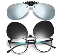 AYNKH 4 PCS Clip On Sunglasses for Men Women,Anti Glare,Classic Polarised Clip-on Sunglasses,Clear Vision, Ideal for Driving and Outdoor Activities