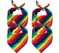 AYNKH 4 Pcs Rainbow Bandana LGBT Head Scarf Pride Outfits Women Cotton Bandana Pride Accessories Women Fancy Dress Decoration Gay Pride Headband for Party Celebration