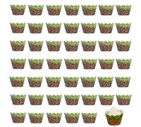AYNKH 48Pcs Pixel Cupcake Toppers Wrappers, Game Themed Cupcake Cases, Miner Muffin Baking Cup DIY Cake Edging Decorations for Birthday Party Babyshower
