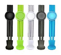 AYNKH 5 Pairs No Tie Lock Shoe Laces 100cm Reflective Elastic Shoelaces for Kids & Adults Suitable for Sneakers Hiking Shoes Board Shoes Casual Shoes Boots